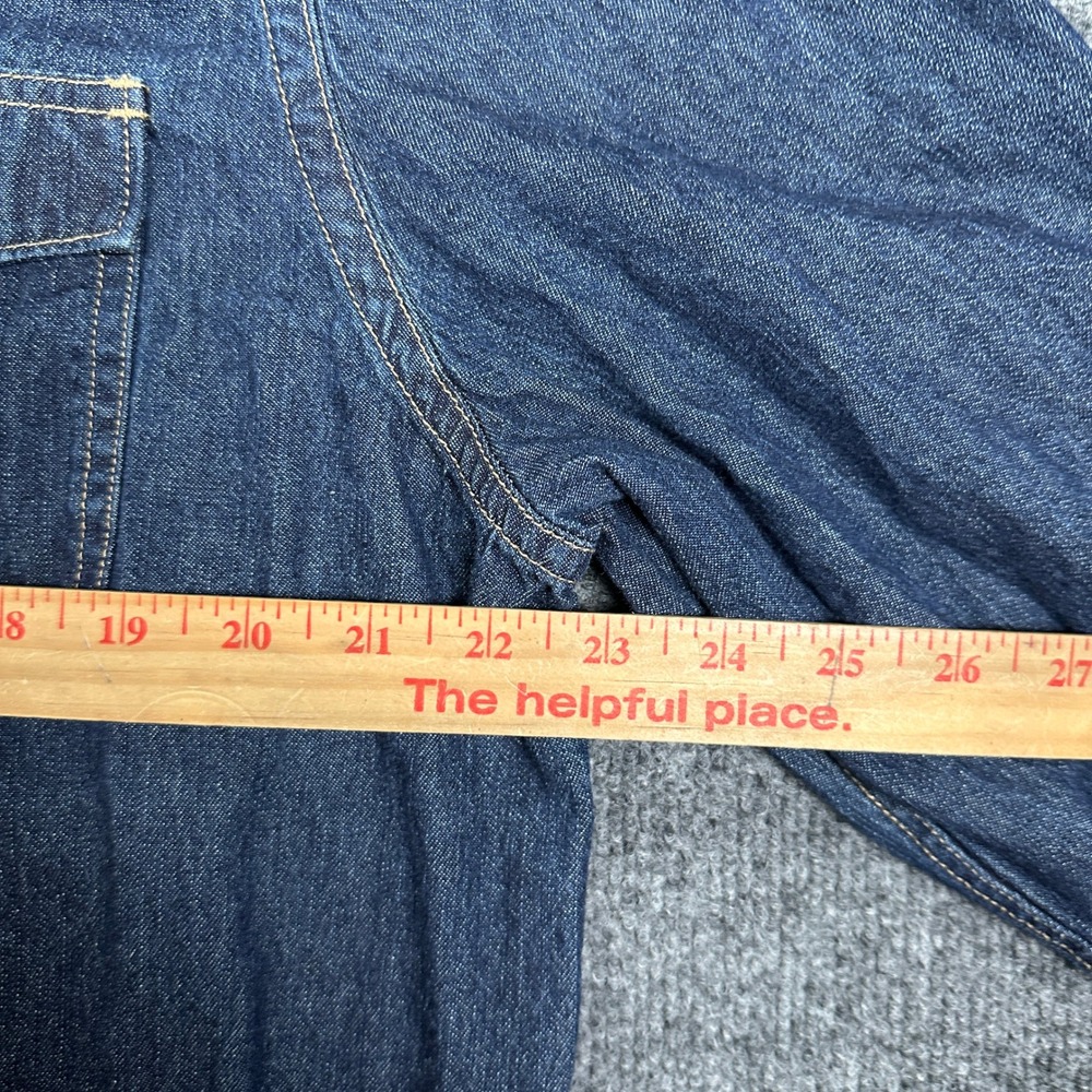 Tecovas Denim Pearl Snap Western Shirt Indigo Blue Long Sleeve Yoke Mens Size XL - Picture 3 of 7